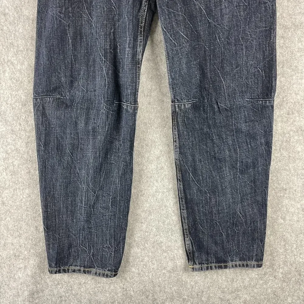 Zara Banana Leg Fit Jeans Womens‎ 4 Dark Wash Mid Rise Baggy Skater Grunge NEW